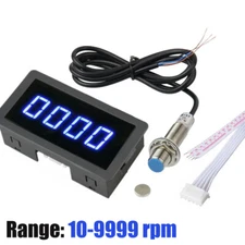 Digital LED Hall Tachometer 10-9999 RPM Motor Speed Gauge Panel Meter DC 8-24V