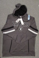 NFL Team Apparel Las Vegas Raiders Football Silver/Black Hoodie Men's Large NEW