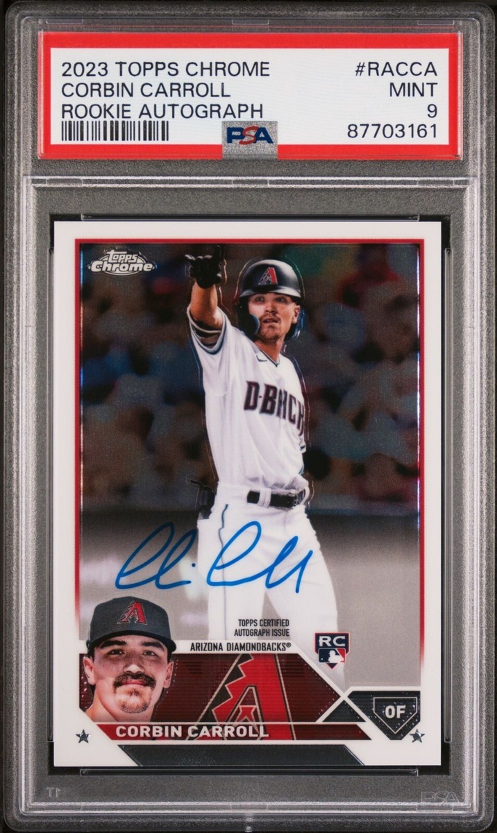 スポーツ選手 CORBIN CARROLL rookie autograph CORBIN CARROLL 2023 TOPPS CHROME ROOKIE AUTOGRAPH #RACCA PSA