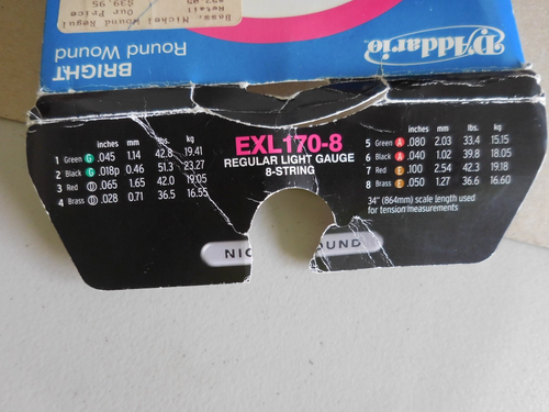 D'Addario EXL170-8 Nickel Wound Electric Bass 8 String Soft / Long - Picture 4 of 6