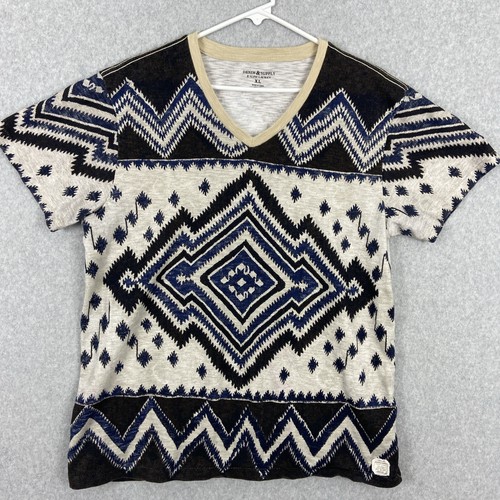 Ralph Lauren Mens Aztec Shirt Extra Large Gray Western Cowboy Denim