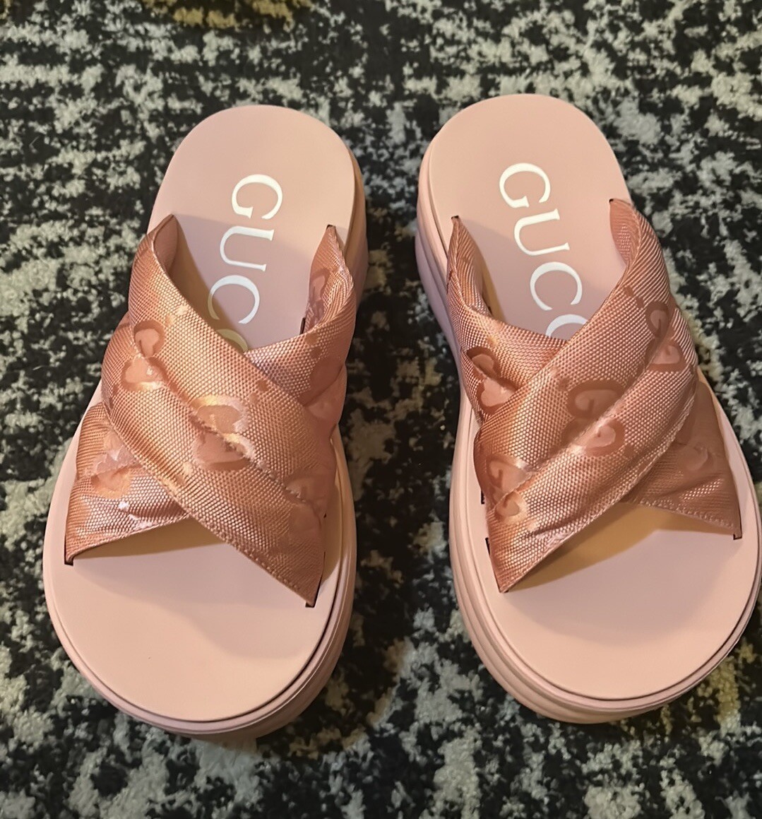 Gucci GG Platform Slide Sandal Size 37