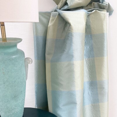 ''stoffdesign!''SALE% CHASMA*Stoff Seide Meterware Karo blau aqua Nya Nordiska
