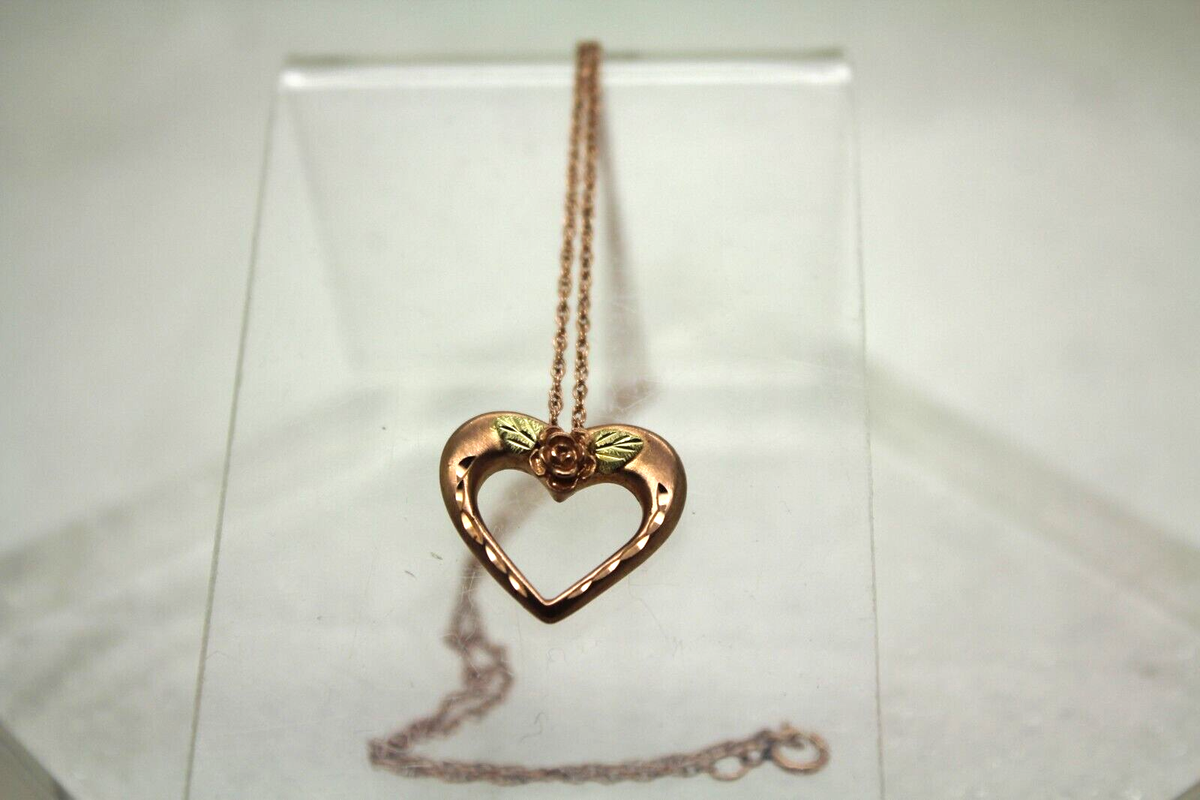 LANDSTROM'S 10k Black Hills Gold DIAMOND CUT ROSE DESIGN OPEN - Main Image