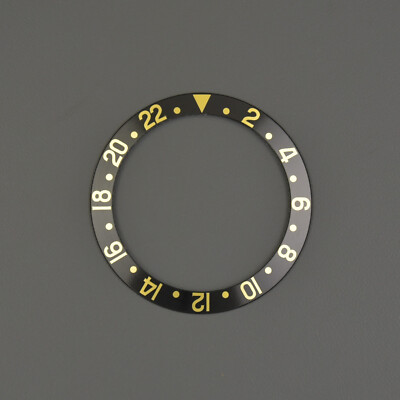 ROLEX GMT Master NOS Inlay Bezel Lünette SUPER FAT FONT 16753 1675 3 8