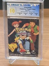 1999 Topps Pokemon TV Checklist Series 1 Black Logo CGC Perfect 10 - POP 1