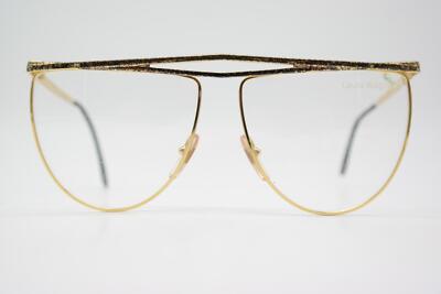 Vintage Glasses Laura Biagiotti V 81 Gold Black Oval Eyeglass Frame