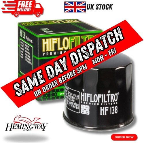 HF138 HIFLO Motorcycle Oil Filter Fits Suzuki GSX-R 92-18