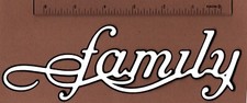 "family" Title cardstock diecut layered scrapbook embellishment 7" wide