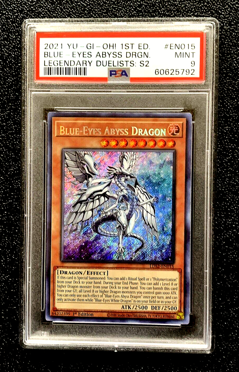 PSA 9 BLUE EYES ABYSS DRAGON 1ST ED LEGENDARY DUELISTS SEASON 2
