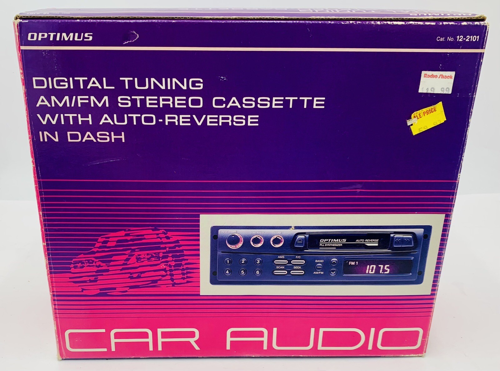 Optimus 122101 Vintage NOS AM/FM Cassette Deck Car Stereo Radio Shack