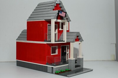 Brick House Red Modular City Custom Model Built compatible with