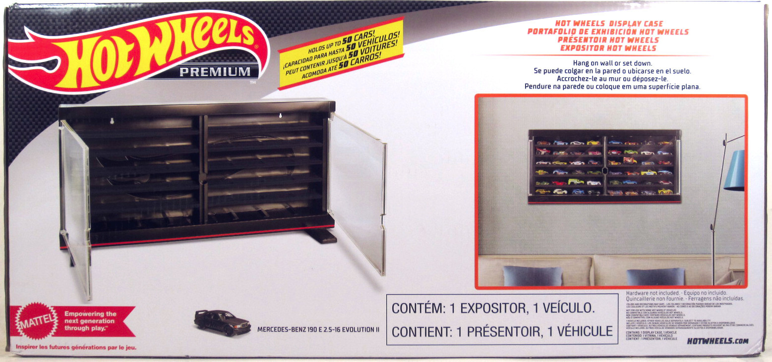 Hot Wheels Display Case with Exclusive MercedesBenz 190 E Stores up to 50 Cars! 887961965933 eBay