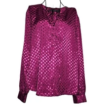 Simply Styled purple plum long sleeve geometric Jacquard top nwt XL