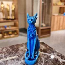 Small Porcelain Egyptian Goddess Cat Bastet W/ Eye of Horus  Sacrab