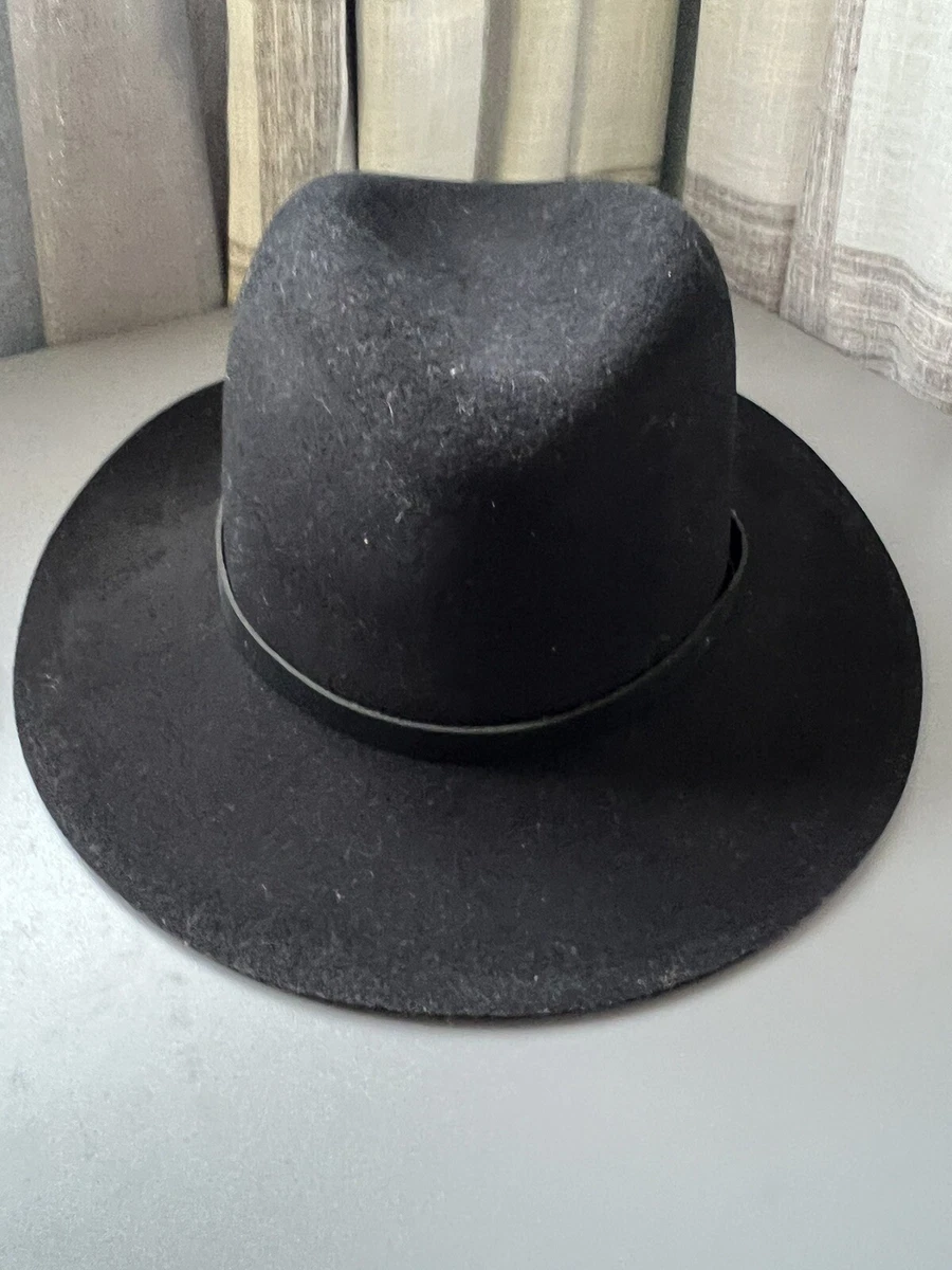 Rag And Bone 100 Wool Authentic Black Large Fedora Hat New With Tags