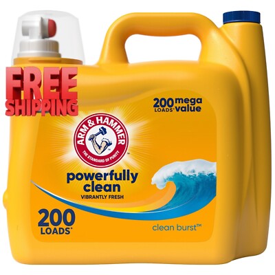 Arm & Hammer Clean Burst, 200 Loads Liquid Laundry Detergent, 200 fl oz
