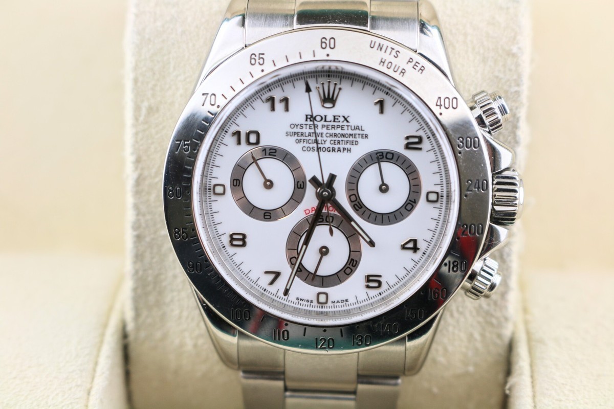 2004 Rolex Daytona 116520 White Dial SS Oyster No Papers 40mm | eBay