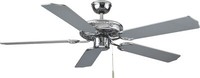 Deckenventilator Mit Zugschalter Super Star 132 Cm Chrom Ventilator Ohne Licht