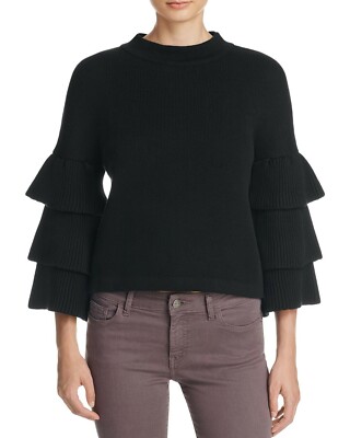 Endless Rose 242062 Womens Tiered 3/4 Sleeves Pullover Sweater Black Size Small | eBay