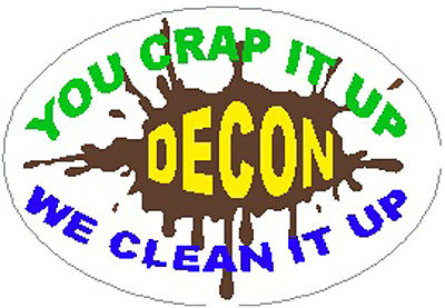 Decon, you crap it up we clean it up nuclear sticker, N-56
