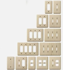 Wood Switch Plate Cover Unfinished Ash Wallplate Rocker Duplex Toggle Outlet