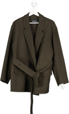 Mo&co. Green Wool Blend Blazer Coat With Belt Uk M