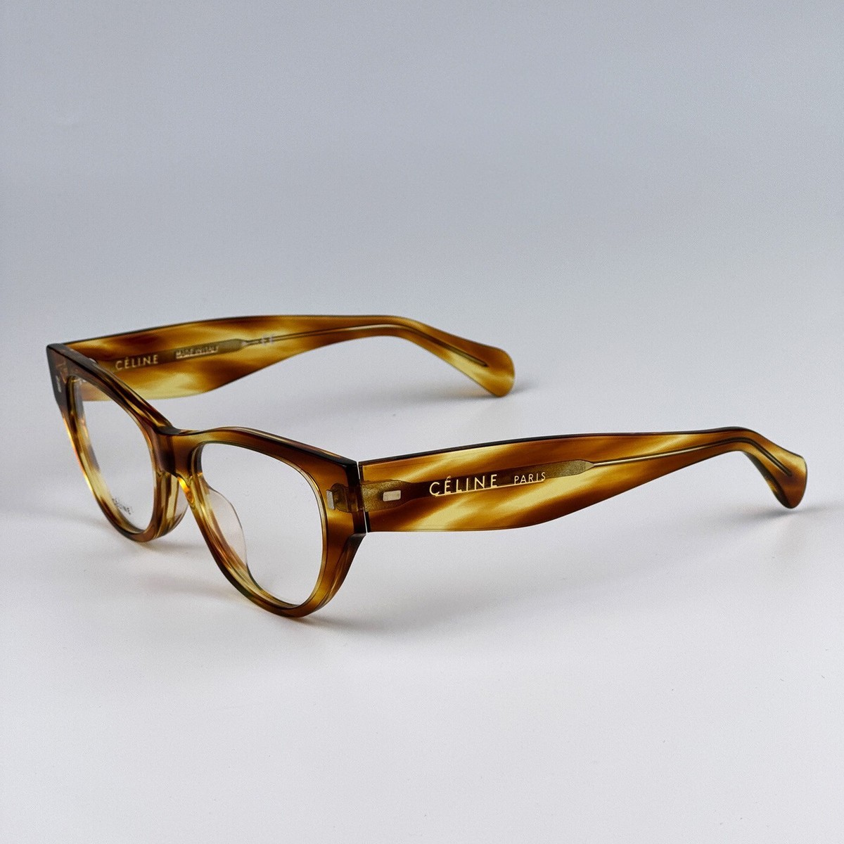 Celine Women AUTHENTIC Eyeglasses Havana Demo Cat Eye 