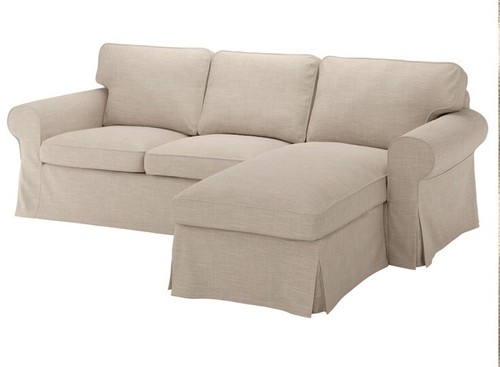 IKEA UPPLAND (3-Seat) Loveseat Sofa w/Chaise COVER Light Beige