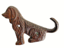 Dog Wall Hook Leash Holder Cast Iron Key Towel Coat Hanger Rustic Brown 4.5" W