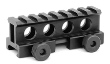 Flat Top 1 Inch Compact Riser Rail Mount 8 Slot Picatinny Base w/ Thumb Screws