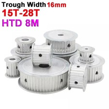 HTD 8M Timing Belt Pulley AF-Type 15T-28T Bore 8-35mm For 16mm Wide Timing Belt