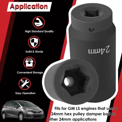 77070 24mm Heavy Duty Harmonic Balancer Impact Socket For GM LS 1/2” Drive - Bild 10 von 12