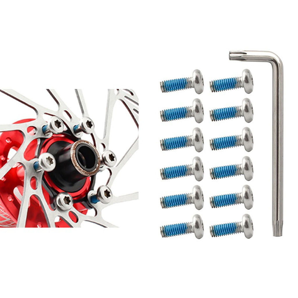 12X Bike Disc Brake Bolts RotorTorx Head Bolt M5 x10 T25 Break Screws