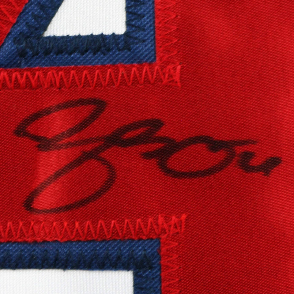 Camiseta de béisbol blanca estilo profesional firmada por Yadier Molina Foto 3 de 3