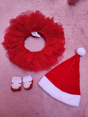Elly & Emmy Baby Mädchen Tutu Tüll Santa Weihnachten Outfit Fotoshooting 0-12M