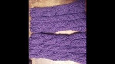 Purple BOOT CUFFS CABLE KNIT NEW