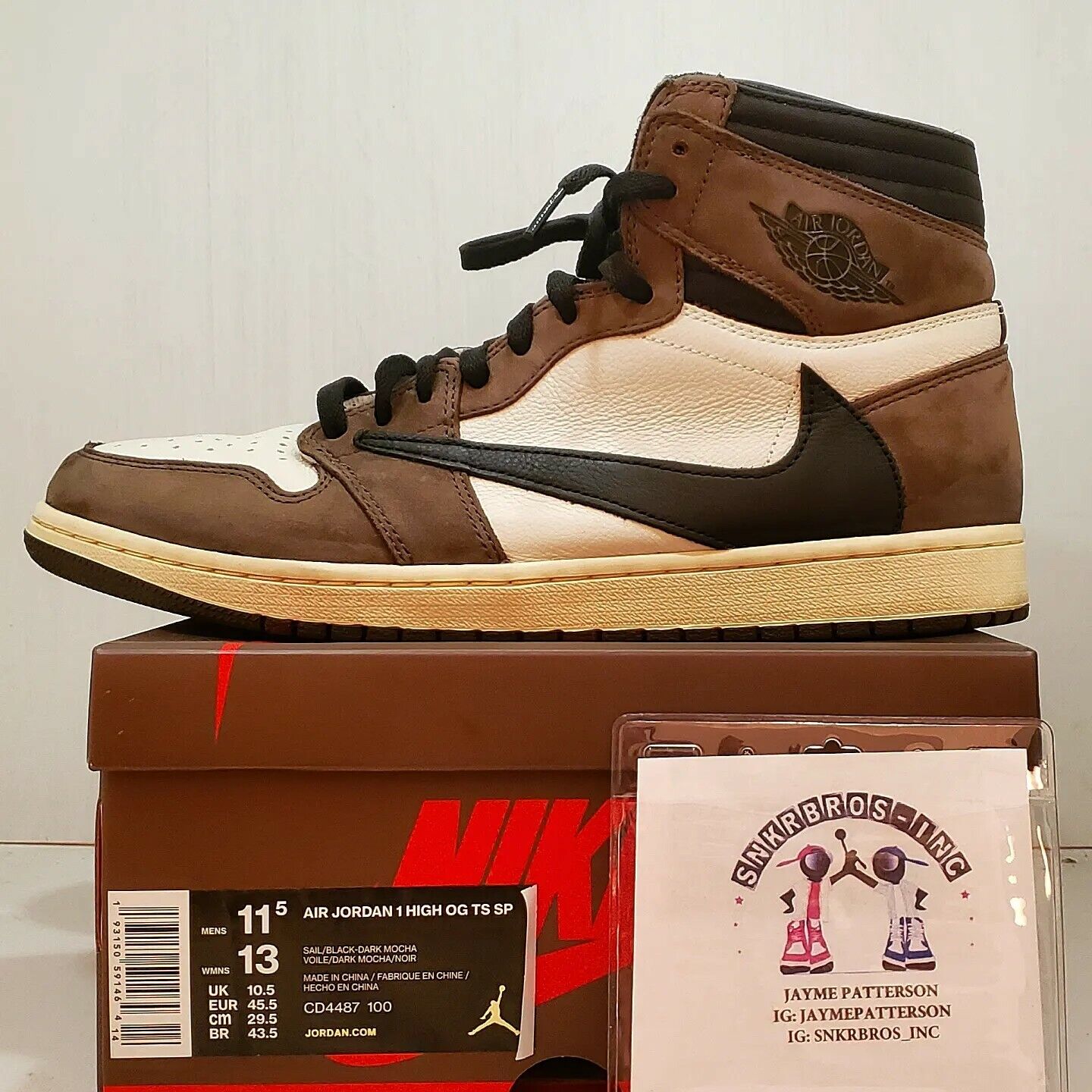 ☕️Size 11.5 - Jordan 1 Retro High OG x Travis Scott Mocha 2019☕️