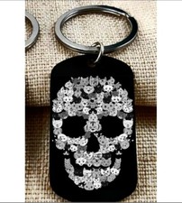 Kitty Cat Cute Skull Horror Hot Art Keychain