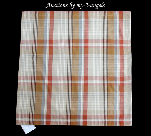 Pottery Barn Pumpkin Plaid Pillow Cover 20x20 Fall Autumn Harvest