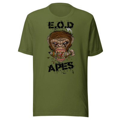 EOD Apes Teeshirt   Large Front Image   Black Letters