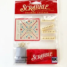 Scrabble Board Game Hasbro Jolee's Boutique 3D Sticker Scrapbook Craft RARE 