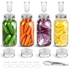 Fermentation Kit for Wide Mouth Mason Jars with Glass Weights Airlocks