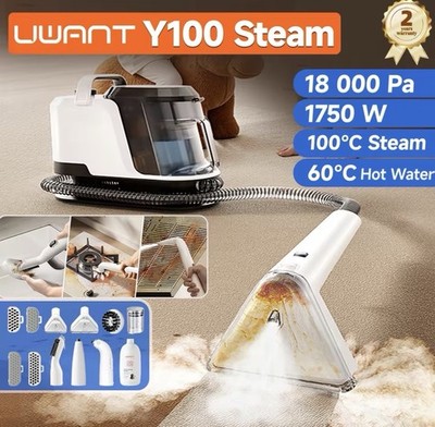 Uwant Y100 Steam 3-in-1 Dampfreiniger für Teppich und Polster mit 18kPa,1750W