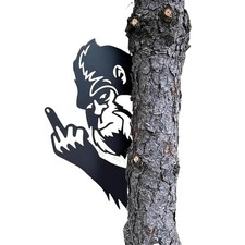 Bigfoot Middle Finger Metal Yard Sign Outdoor Garden Tree Mount Decor Art