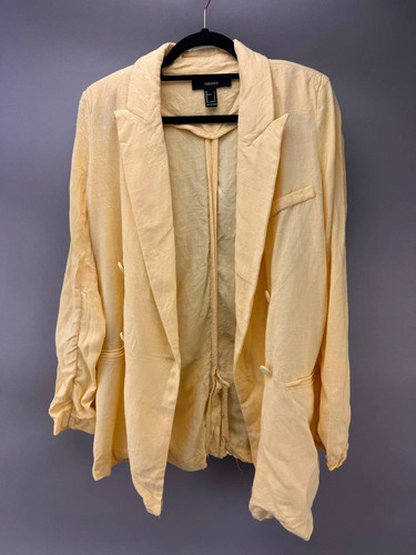 Forever 21 Womens Yellow Open Front Blazer Jacket Size S