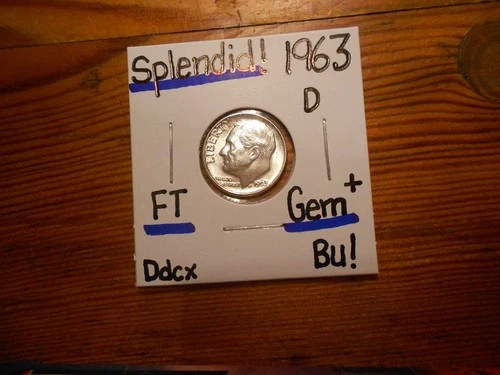 1963D Roosevelt Dime Gem BU+ SPLENDID!!! PQ!!!! Full Torch!!!!!