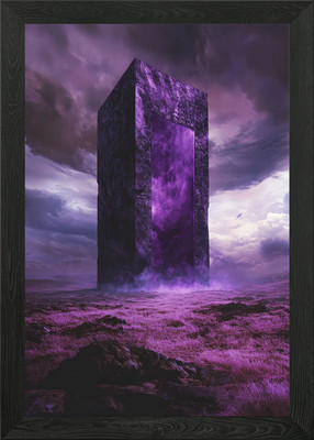Purple Monolith Portal Framed Wall Art Poster Canvas Print Picture