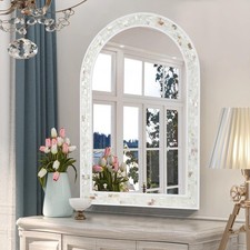 Tanmicoshomy White Arched Bathroom Wall Mirror 20x30 Inch MSK-ARCH