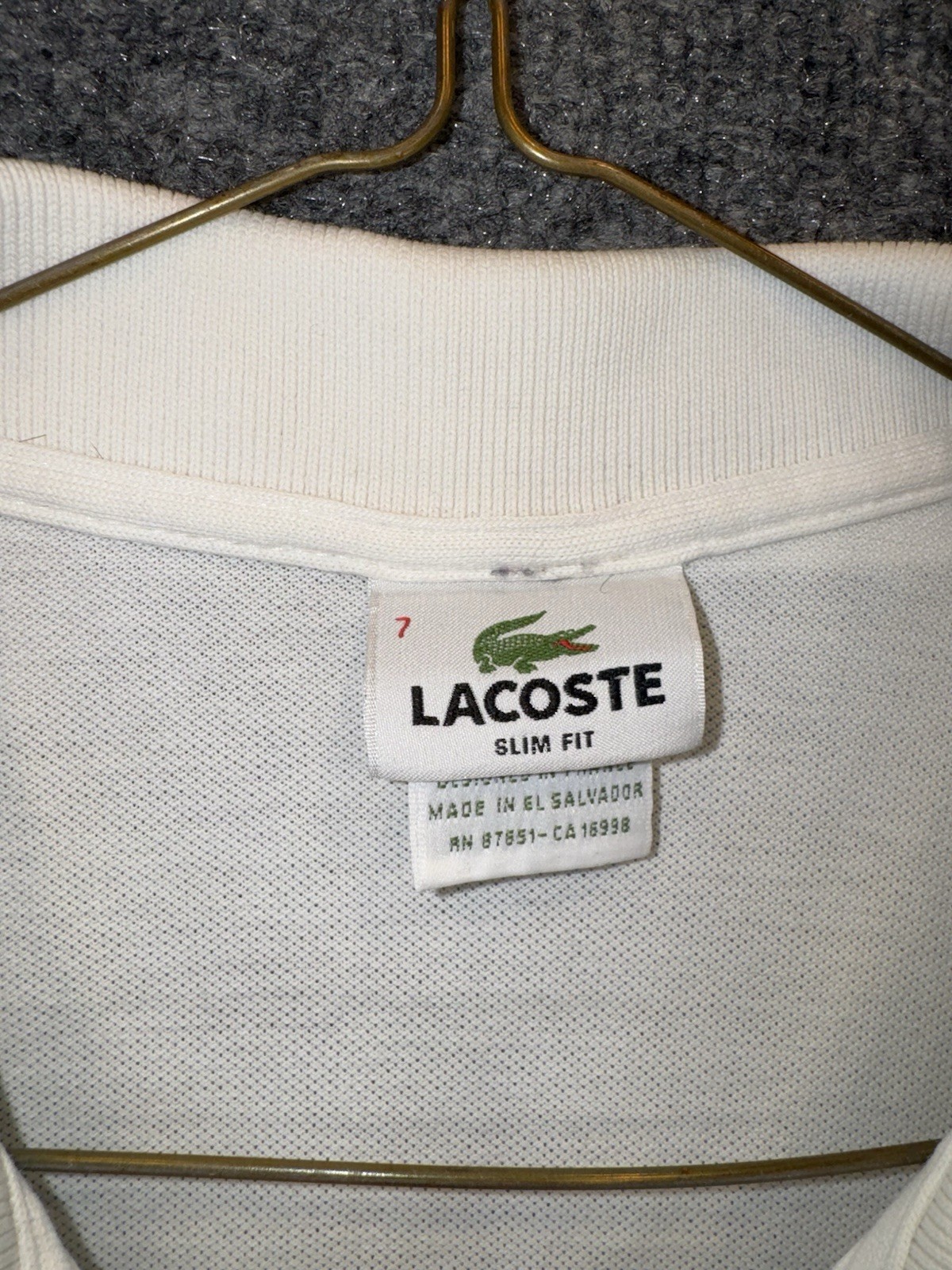 Lacoste Men’s Slim Fit White Polo Shirt Size 7 Large thumbnail 4